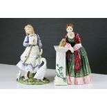 Two Royal Doulton Figurines ' The Goose Girl ' HN 2419, limited edition no. 618 and ' Florence