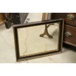 Ebonised and Gilt Framed Rectangular Mirror, 60cms x 49cms