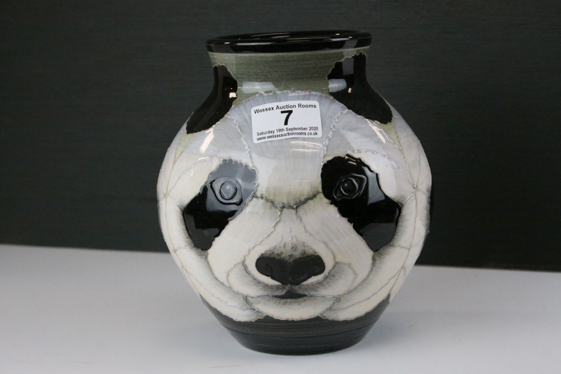 Dennis China Works Panda Face Bulbous Vase designed by Sally Tuffin, 19cms high - Image 6 of 6