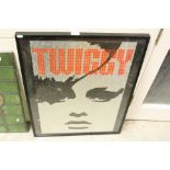 Retro Foil Art Print Portrait of 1960's model Twiggy, 75cms x 50cms