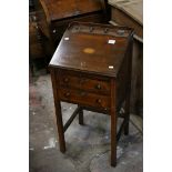 Late 19th / Early 20th century Desk with two inkwells to top, over a sloping lift lid opening to