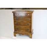 Bevan Funnell Burr Walnut Bachelor' s Chest of Four Drawers, 59cms wide