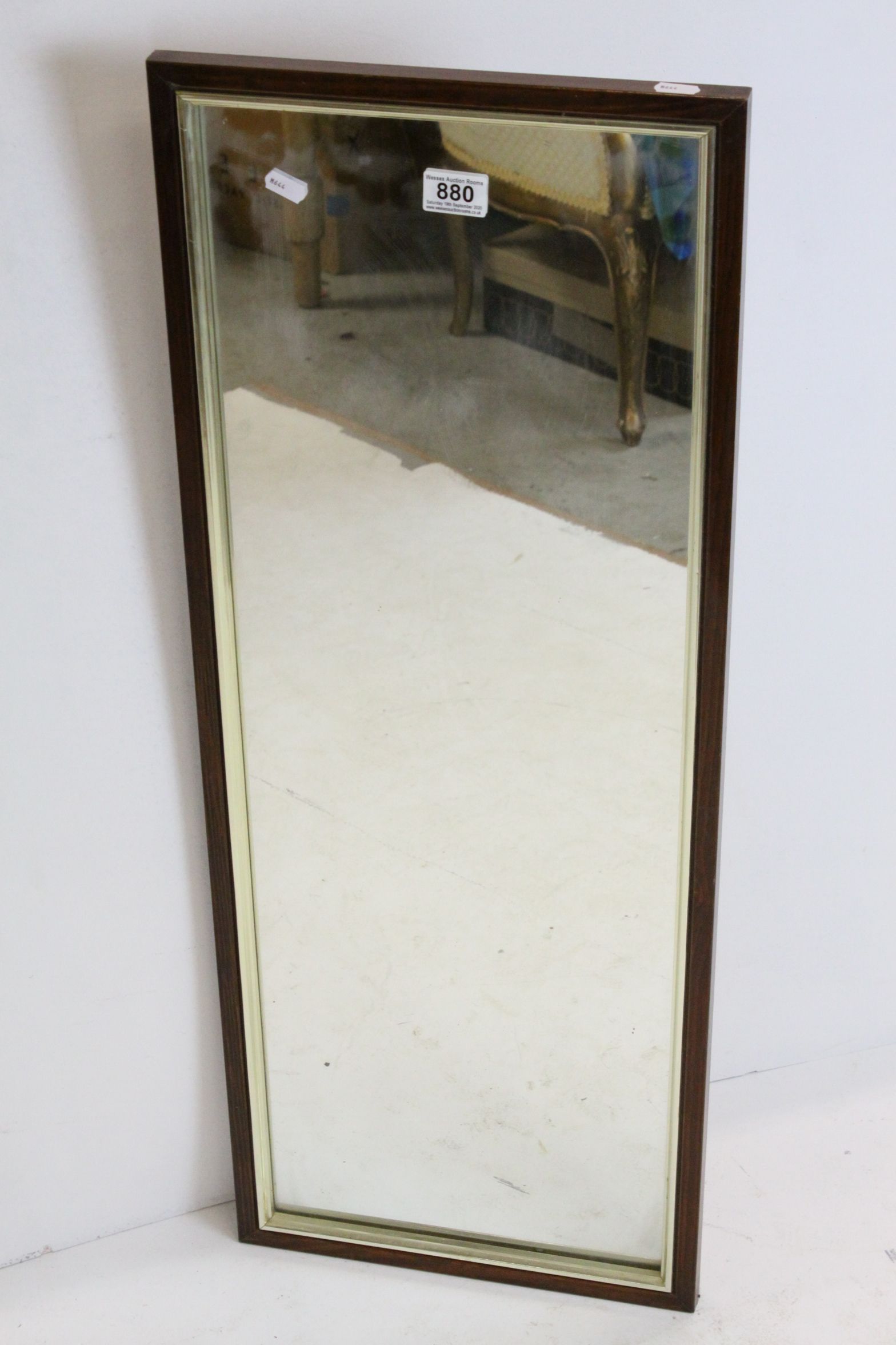 Wooden Framed Rectangular Mirror, 94cms x 36cms