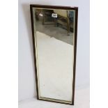 Wooden Framed Rectangular Mirror, 94cms x 36cms