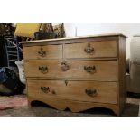 Victorian Pine Chest of Two Short over Two Long Drawers, 104cms long x 71cms high