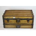 Late Victorian pine travelling trunk