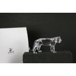 Swarovski Silver Crystal Figure of a Tiger, A 7610 NR 000 003, with case and box