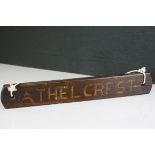 Original Wooden Lifeboat Name Plaque - taken from a lifeboat of the Athelcrest Tanker Ship (the
