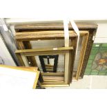 Three Large Old Picture Frames plus a Welsh Slate framed Mirror