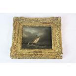 Nicholas Pocock (1741-1821) Sailing boats in a choppy sea, Oil on panel, Signed and dated 1812 lower