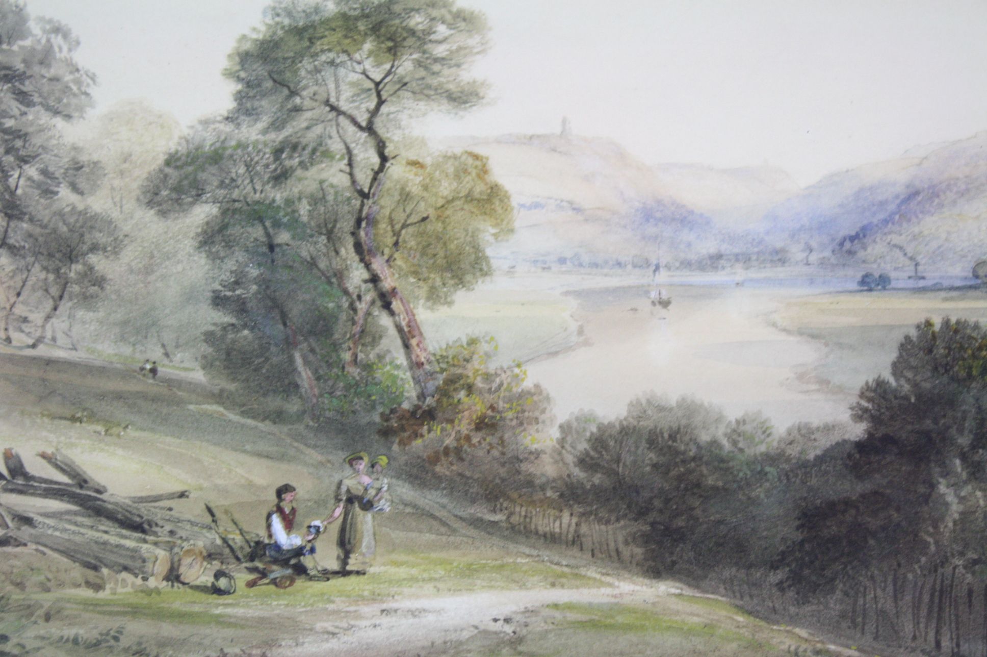 After Copley Fielding, Looking up the Avon from Durdham Downs, Watercolour, approx 15 x 25cm - Image 3 of 5