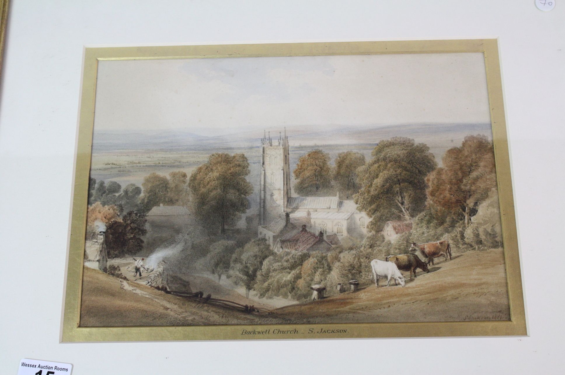 Samuel Jackson (1794-1869) Backwell Church, Watercolour, Signed and dated 1851, Provenance: from the - Image 2 of 6