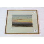 Henry J. Johnson (1826-1884) 'Sunset at Seaford', Watercolour, Signed with monogram lower right