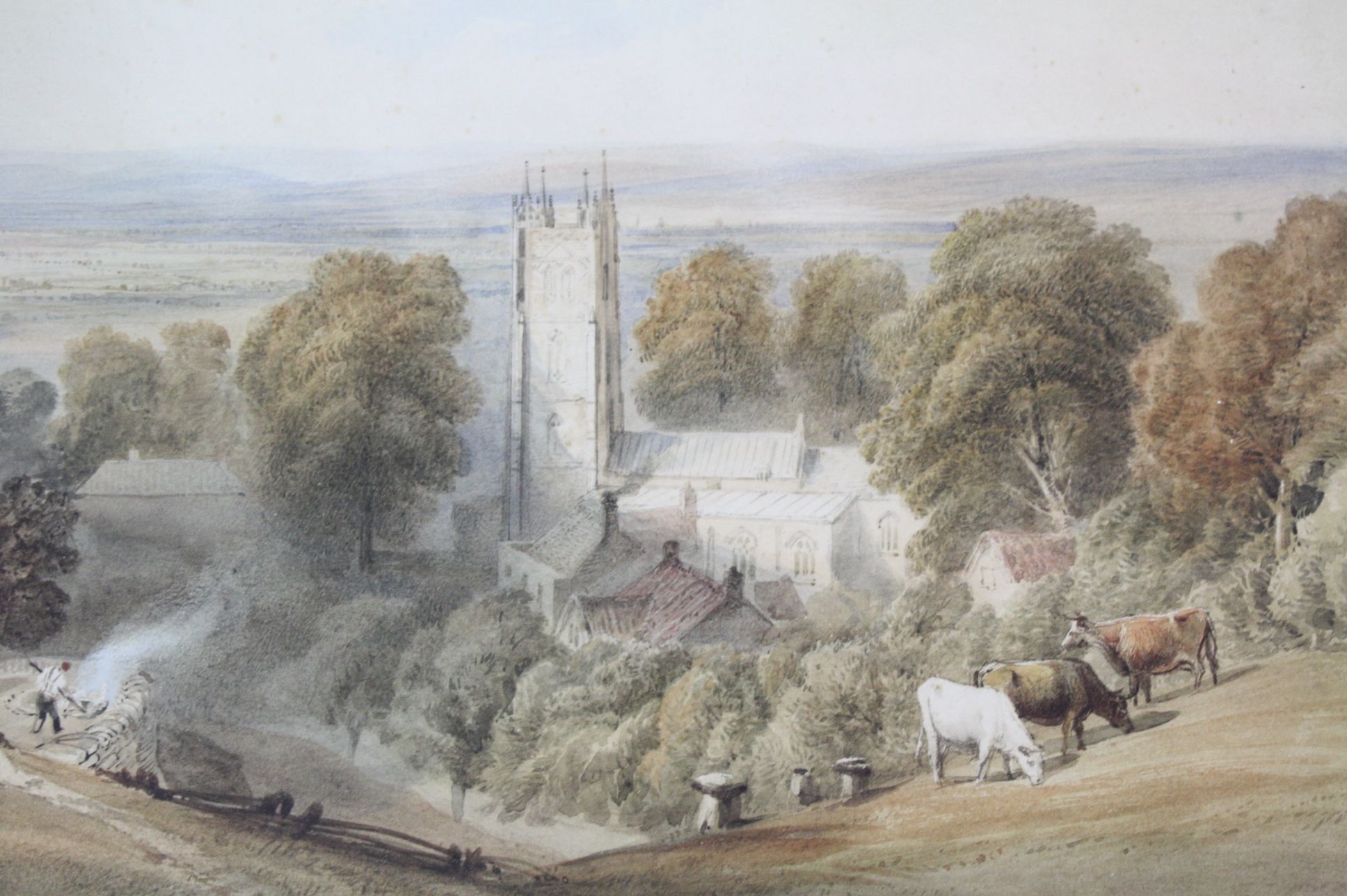 Samuel Jackson (1794-1869) Backwell Church, Watercolour, Signed and dated 1851, Provenance: from the - Image 3 of 6