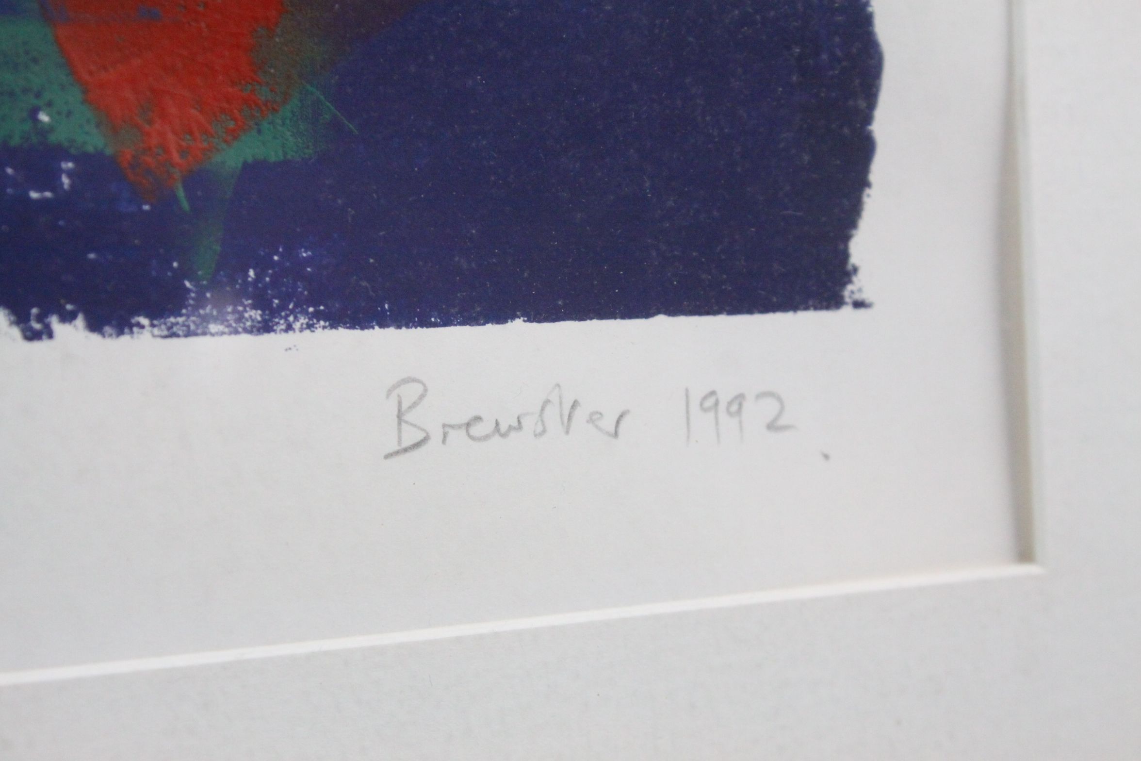 Martin Brewster (20th century) Red and blue abstract, print, signed and dated 1989 lower right, - Image 5 of 9