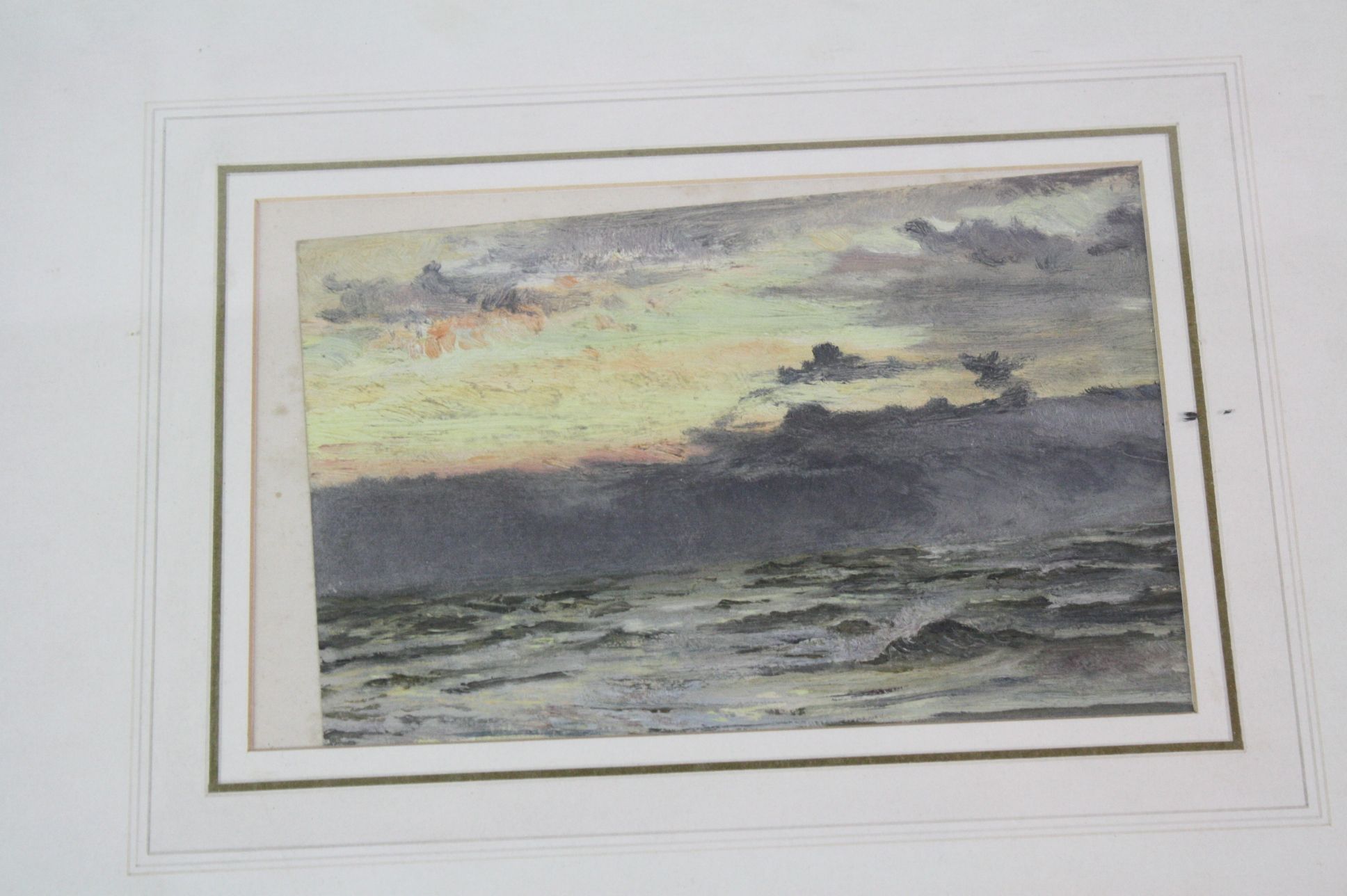 William Lionel Wyllie (1851-1931) A study of sea and sky, Oil on artists board, Approx 13 x 19. - Image 2 of 5