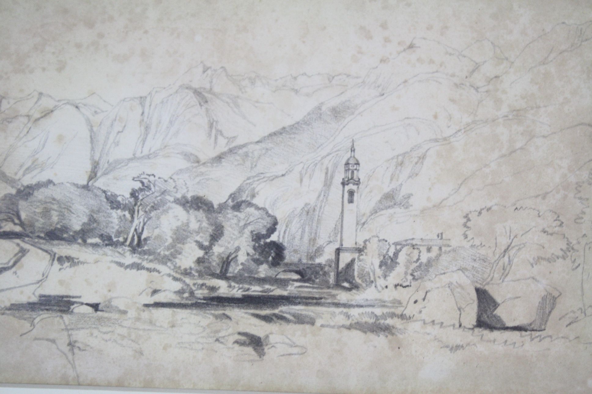 William James Muller (1812-1845) View near Chiavenna Val d'Aosta, Italy, Pencil, enscribed and dated - Image 2 of 5