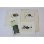 Winifred Austen (1876-1964) Shrew, Field Mouse, Vole, Etchings, Unframed (3) Ex: Sothebys 26th