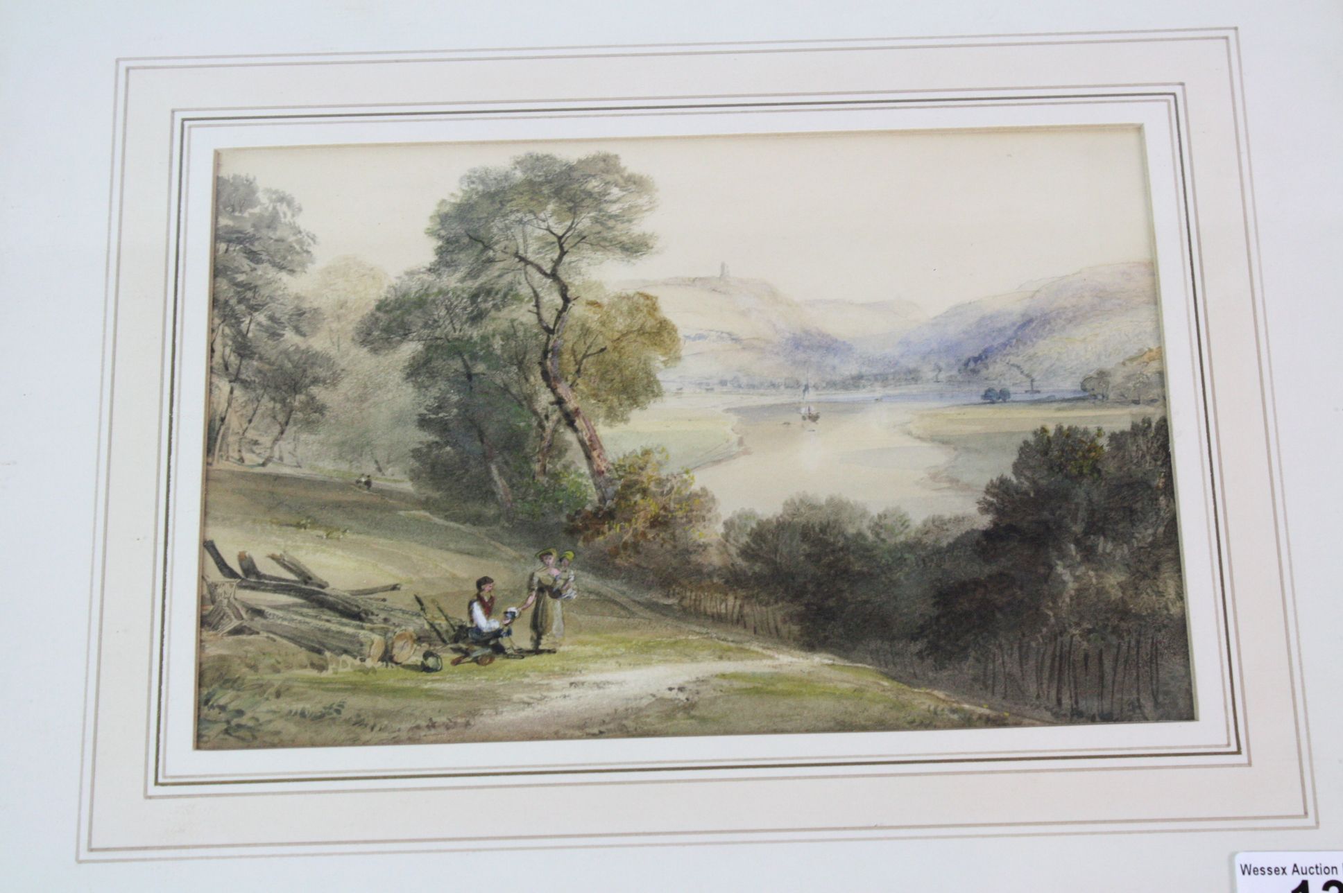 After Copley Fielding, Looking up the Avon from Durdham Downs, Watercolour, approx 15 x 25cm - Image 2 of 5