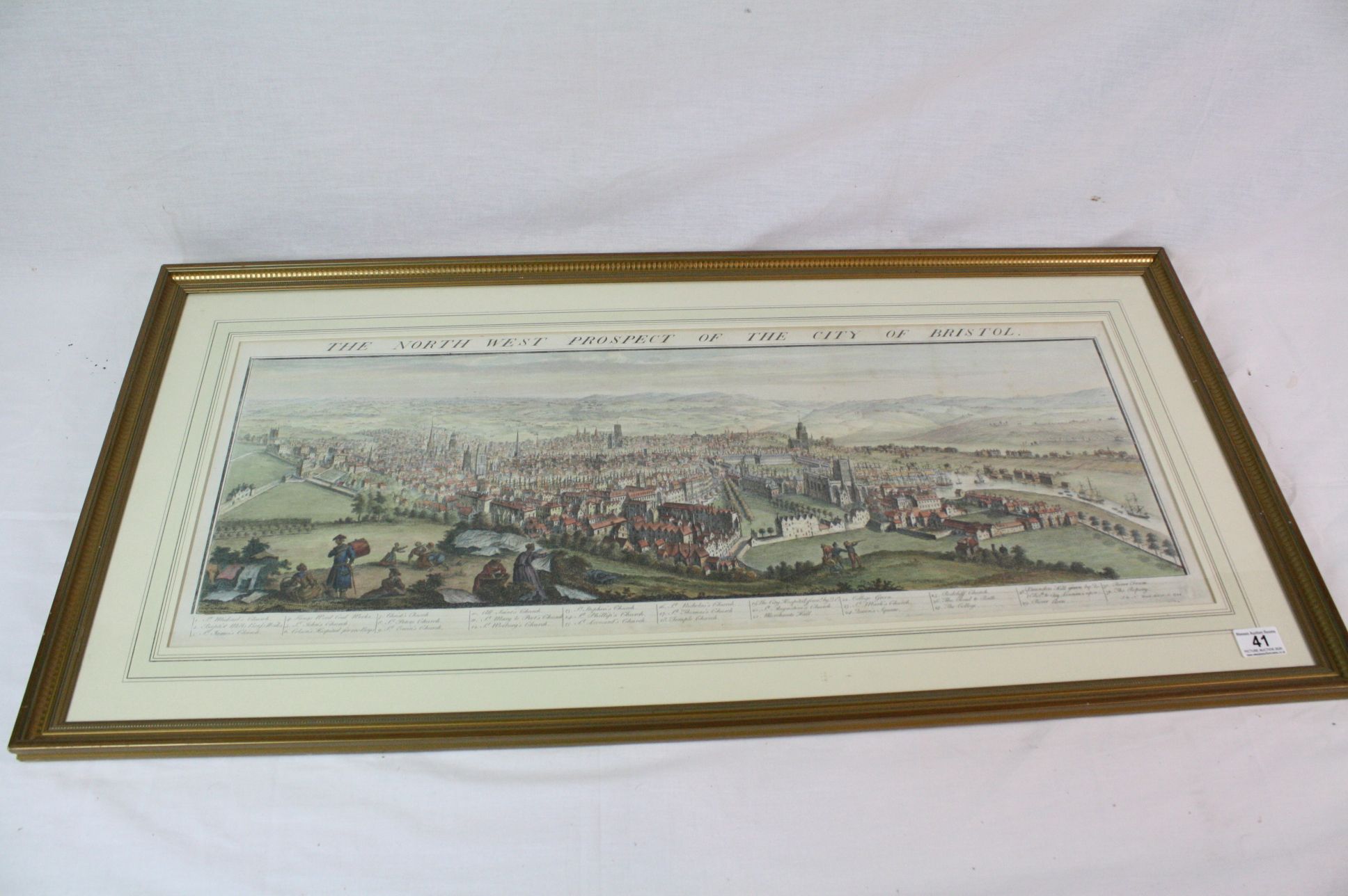 After Samuel and Nathaniel Buck The N.W. Prospect of the City of Bristol, 1754, Engraving, approx 31