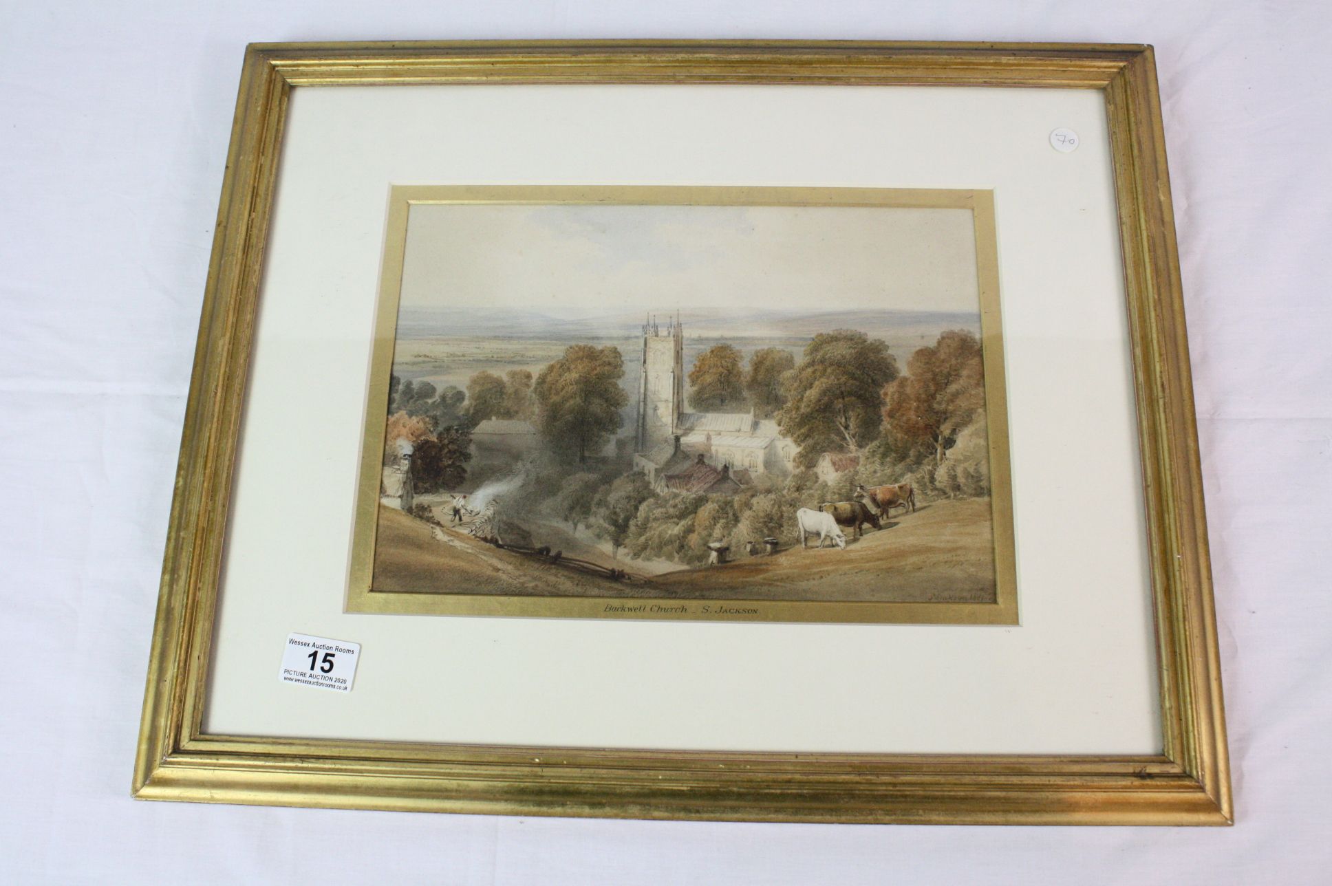 Samuel Jackson (1794-1869) Backwell Church, Watercolour, Signed and dated 1851, Provenance: from the