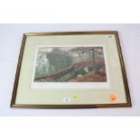 Robert R Greenhalf (born 1950,) Signed Limited Edition Etching titled ' Pigeon Copse ' no. 3/100,