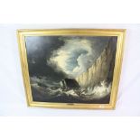 Attributed to Philip J. de Loutherbourg R.A. (1740-1812) Shipwreck, Oil on canvas, approx 62 x 73cm,