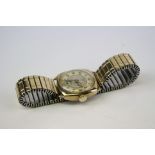 Vintage Gents Rone 9ct Gold Swiss Watch with manual, wind movement and subsidary seconds dial (