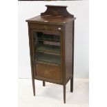 Edwardian Mahogany Inlaid Display Cabinet with single glazed door, 52cms wide x 125cms high