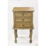 19th century Pine Cabinet with Three Drawers, 52cms wide x 79cms high