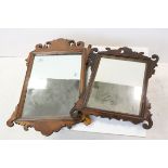 Two Georgian Style Mahogany Framed Fretwork Mirrors