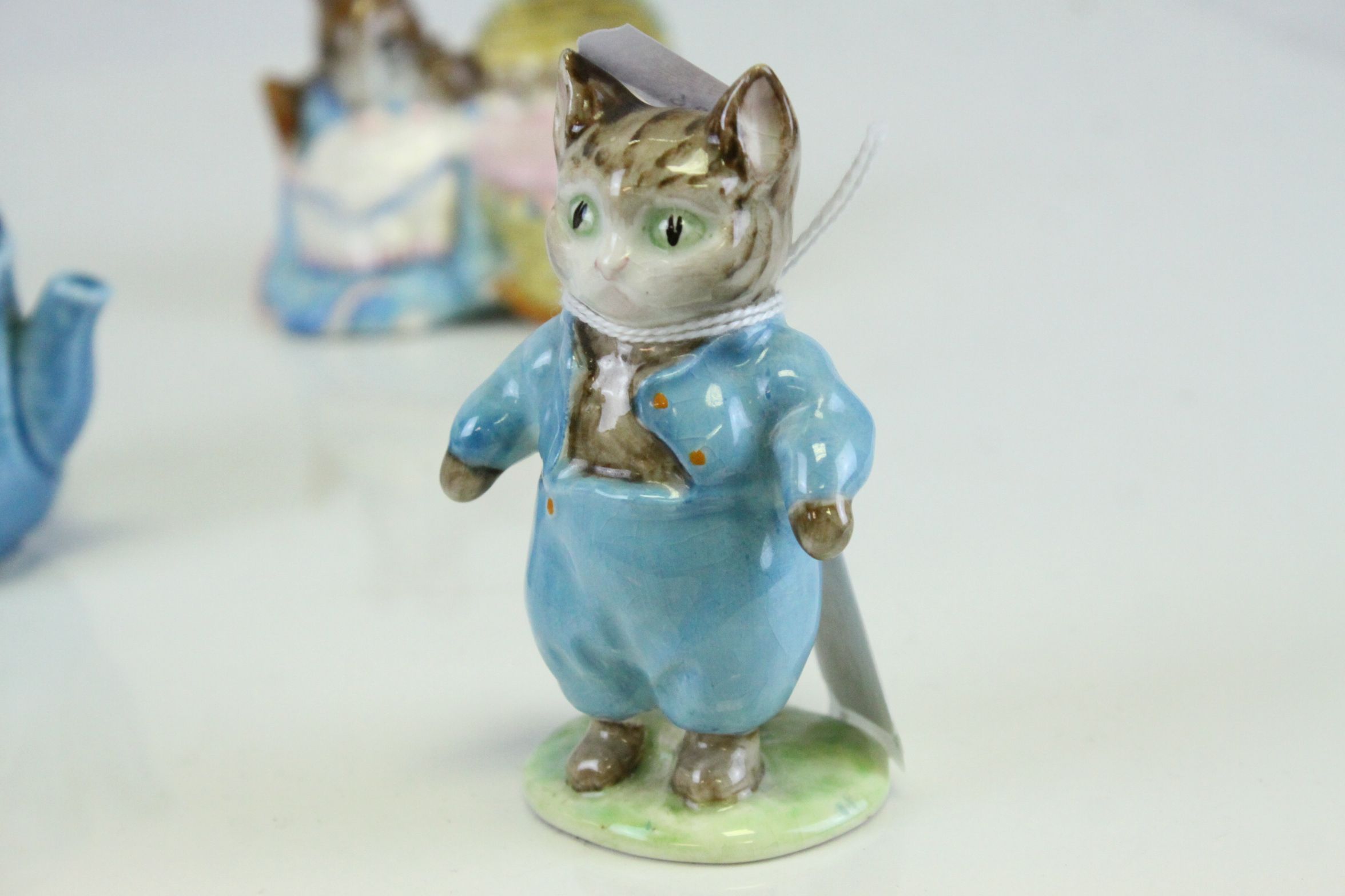 Two Beswick Beatrix Potter Figures with circular gold backstamps being Tom Kitten and Miss - Image 6 of 10