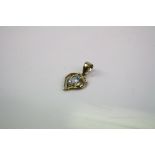 9ct Gold Aquamarine Heart Shaped Pendant