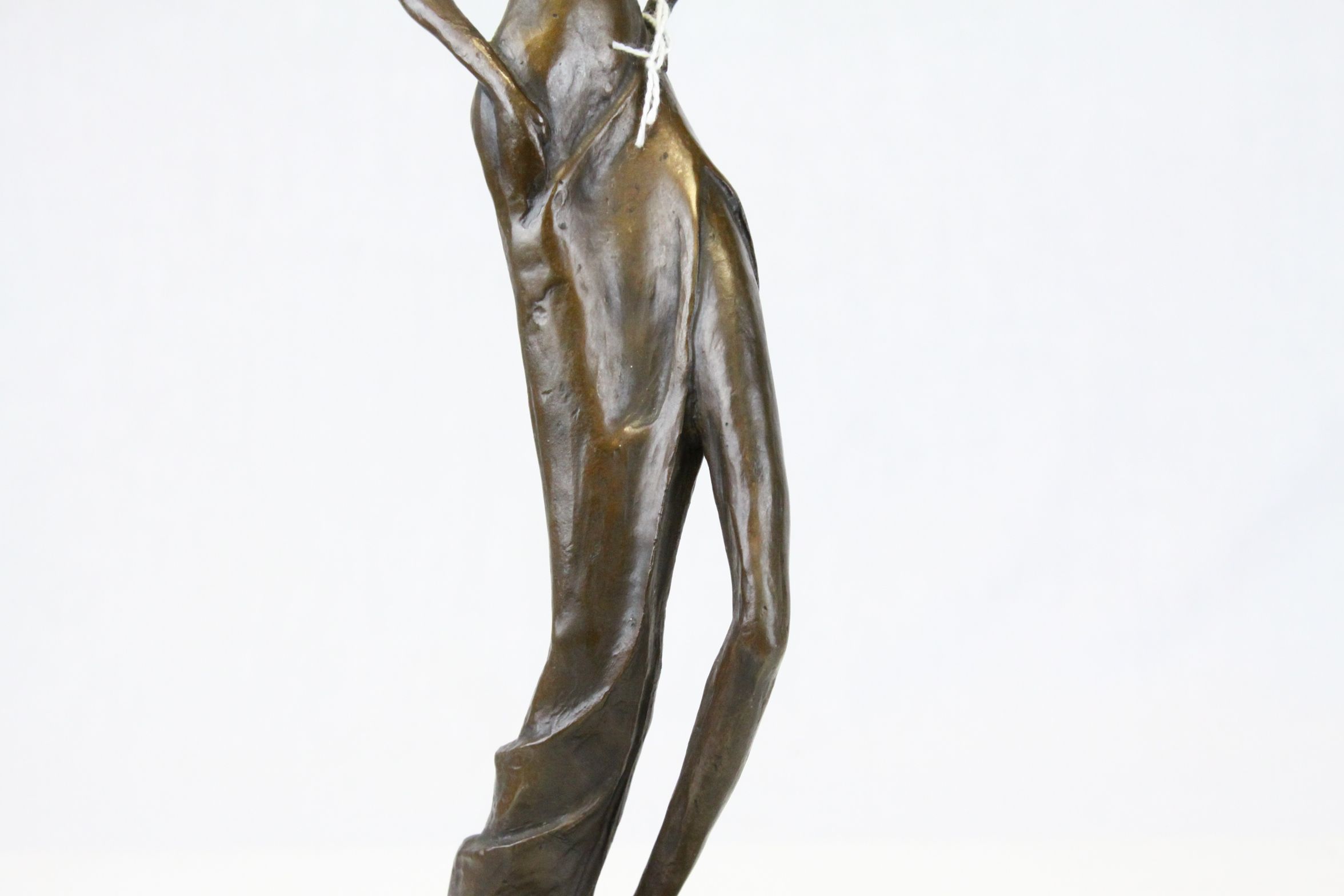 Bronze Art Deco Style Masked Lady, indistinctly signed - Image 4 of 6