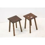 Pair of Walnut Hearth Stools