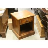 Pine Bedside Table with Drawer, 53cms wide x 64cms high