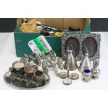 Mixed Metalware including Silver Plate, Gun Carriage, Flatware, etc