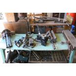 Selection of Vintage Workshop Tools including Pillar Drill, Parkinson Perfect Vise Vice, Scholls