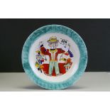 Giovanni Desimone - Italian 20th century plate decorated with figure with puppets in the manner of