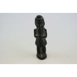 Small Bronze Figure of a Bearded Tribal Man