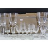 Collection of Drinking Glasses including Cut Glass, Early 20th century, etc