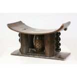 African Hardwood Head Rest / Footstool, 46cms wide x 28cms high