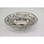 A fully hallmarked sterling silver bonbon dish with asthetic corn cob and grape decoration and a