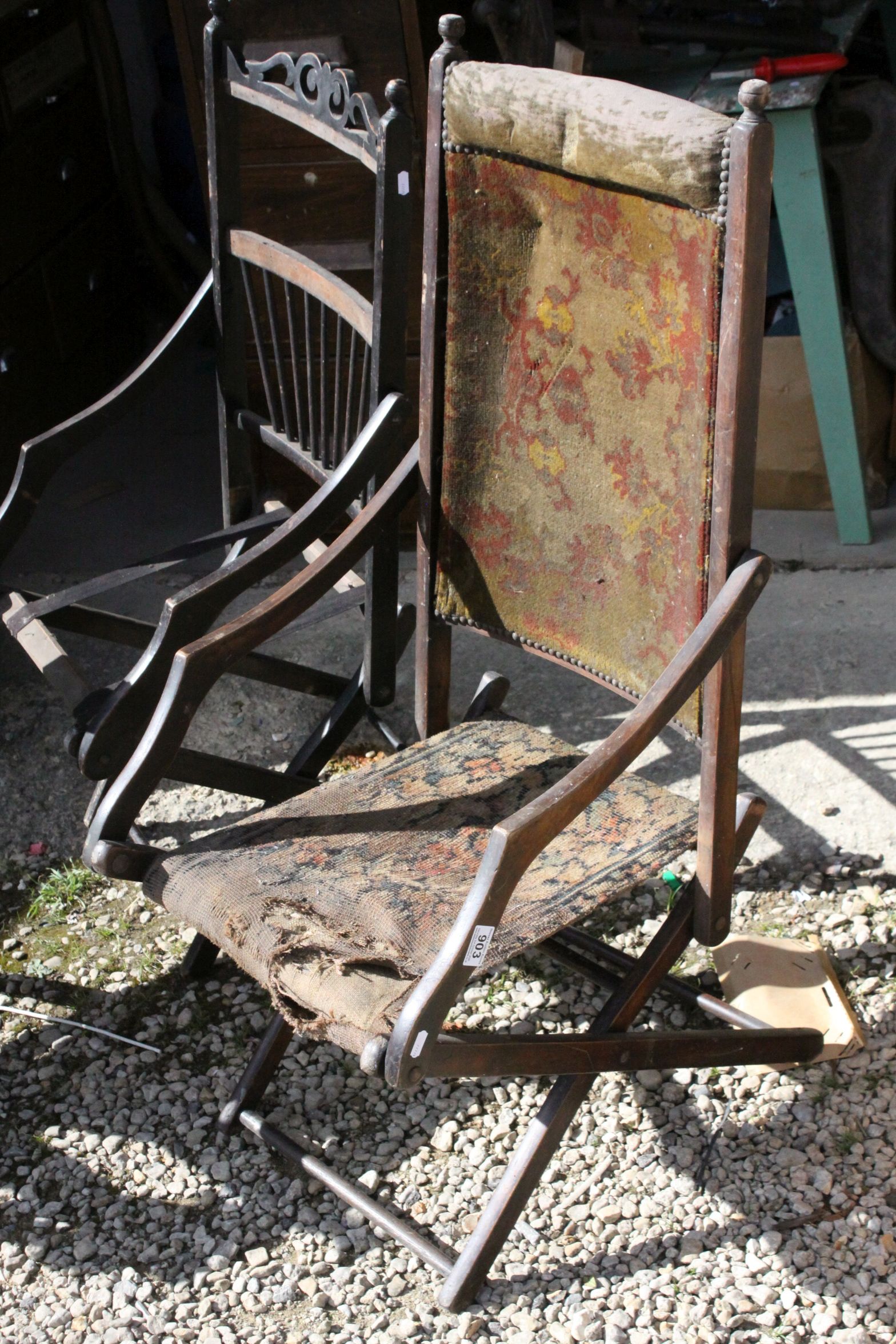 Four Victorian Folding Chairs in various states of repair - Image 2 of 5