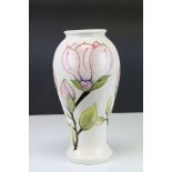 Moorcroft Baluster Vase decorated in the Magnolia Pattern, 32cms high