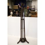 Late 19th / Early 20th century Mahogany Cloak and Stick Stand with Brass Fittings, 186cms high