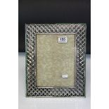 Early 20th century Easel Back Mirrored Hobnail Photograph Frame, the back covered with snakeskin,