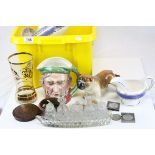 Beswick Scrooge Character Jug together with other Ceramics and Glass plus a Small Quantity of Coins,