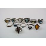 A collection of approx 13 x 925 sterling silver ladies rings.