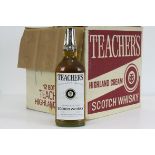 Mid 20th century complete retail box of Twelve Bottles of Teachers Highland Cream Whisky, each 26